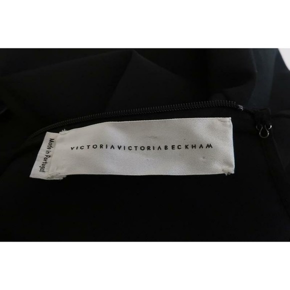 Victoria Victoria Beckham Peplum Top Black Wool-Blend Size 2 Short Sleeve Blouse - Picture 5 of 5